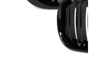 BMW 3 E46 FL 01-15  SEDAN / KOMBI atrapy między reflektory (nerki) lewa + prawa kpl. BLACK GLOSSY DOUBLE BAR