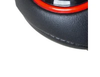 Audi Seat Skoda VW gałka zmiany biegów CZARNA + CZERWONY PIERŚCIEŃ + CHROM 6 BIEGÓW