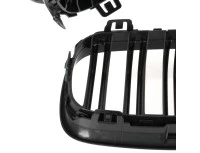 BMW 2 F23 2014- atrapy między reflektory (nerki) lewa + prawa kpl. BLACK GLOSSY DOUBLE BAR