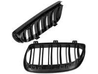 BMW 3 E92 E93 06-10 atrapy między reflektory (nerki) lewa + prawa kpl. BLACK GLOSSY DOUBLE BAR