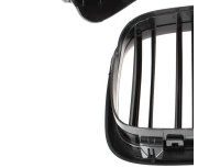 BMW 5 E39 95-03 SEDAN / KOMBI atrapy między reflektory (nerki) lewa + prawa kpl. BLACK GLOSSY DOUBLE BAR