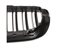 BMW 3 E46 FL 01-15  SEDAN / KOMBI atrapy między reflektory (nerki) lewa + prawa kpl. BLACK GLOSSY DOUBLE BAR