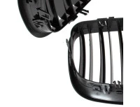 BMW X6 E71 07-14 atrapy między reflektory (nerki) lewa + prawa kpl. BLACK GLOSSY DOUBLE BAR