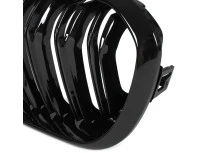 BMW 1 F21 15-18 atrapy między reflektory (nerki) lewa + prawa kpl. BLACK GLOSSY DOUBLE BAR