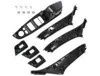 BMW 5 F10 F11 09-17 zestaw uchwytów wewnętrznych drzwi przednich 7 szt. KPL CZARNE