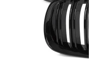 BMW 3 E92 E93 06-10 atrapy między reflektory (nerki) lewa + prawa kpl. BLACK GLOSSY DOUBLE BAR
