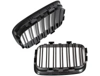 BMW 3 E36 91-96 atrapy między reflektory (nerki) lewa + prawa kpl. BLACK GLOSSY DOUBLE BAR