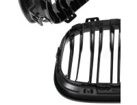 BMW 1 F21 15-18 atrapy między reflektory (nerki) lewa + prawa kpl. BLACK GLOSSY DOUBLE BAR