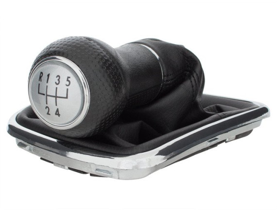 VW Golf IV 98-05 Prestavna ročica SILVER + Ročica z ročico z okvirjem CHROM Luknja 12 mm