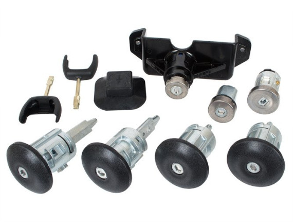 Ford Transit 2006- zaklepni vložki (vrata 4x + vžig + pokrov / pokrov + rezervoar za gorivo) set 7pcs