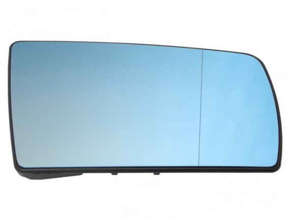Mercedes W210 E-razred 95-99 Ogledalo steklo / vložek ogledala Ogrevano BLUE Right