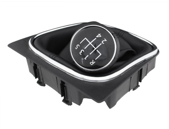 VW GOLF MK6 VI 08-12 Gumijasta črna črna + SREBRNA OBRNINA + ČRNA ZADNJA 5 + R + Vzvodna ročica s KROM OKVIROM