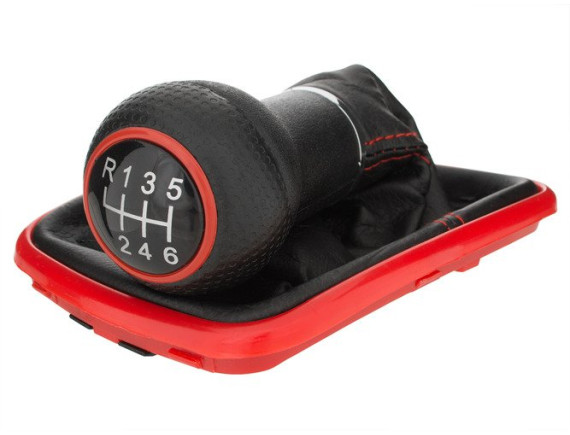 VW Golf IV 97-06 Prestavna ročica + vzvodna ročica (rdeč okvir) 6 prestav 23 mm