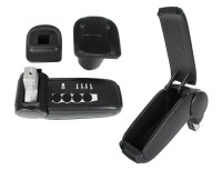 Set naslona za roke Fiat 500 07-15 BLACK EKOLEATHER + komplet za pritrditev