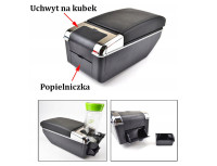 Škoda Fabia II 06-14 06-14 naslon za roke s škatlo za shranjevanje ČRNO EKO USNJE + set za montažo
