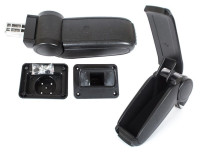 Set za naslon za roke Skoda Fabia I 99-07 BLACK EKOLEATHER + montažni komplet
