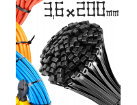100 SZTUK | TRYTYTKI 3,6mm x 200mm | OPASKI ZACISKOWE DO KABLI ZIPPERKI
